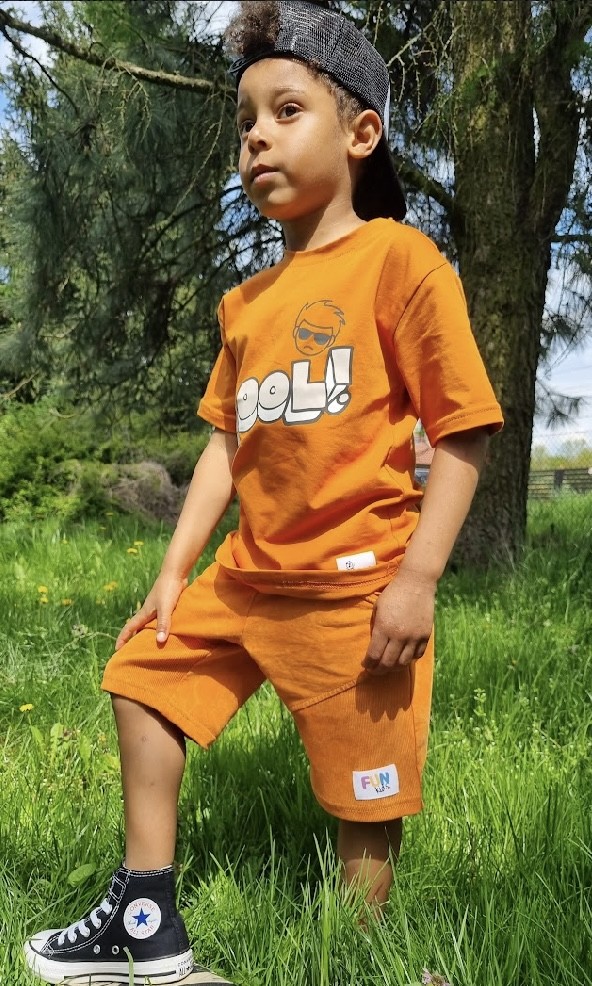 T-Shirt COOL pomarańczowy FunKids
