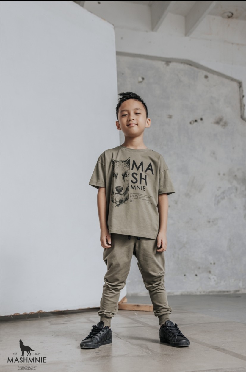 T-Shirt wolf Khaki mashMNIE