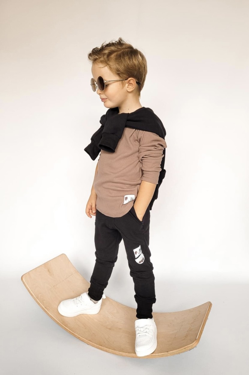 longslim basic prążek chocolate- FUNkids