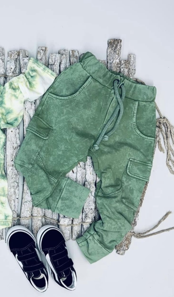 Spodnie Bojówki Dekatyzowane Zielone - Despacito